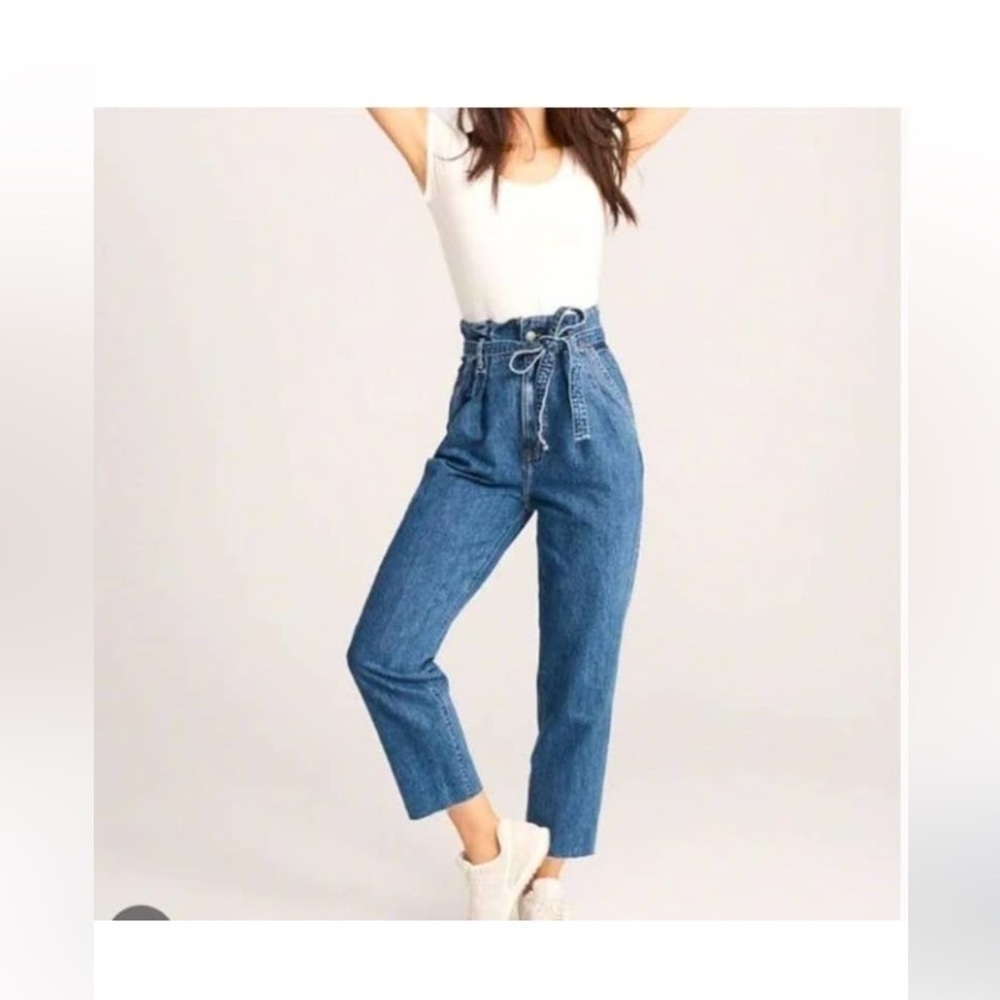 Abercrombie and Fitch High Waisted Paper Bag Mom Jeans